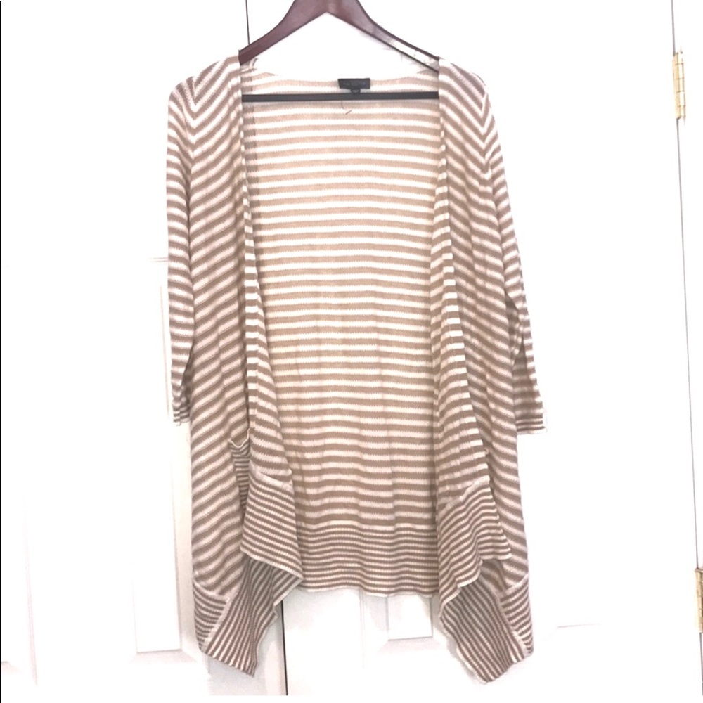 The Limited Womens Striped Neutral Cardigan Sz M